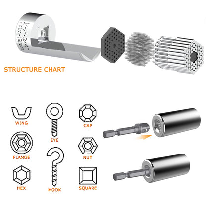 Conjunto de Soquetes Universais 7-19mm Ferramenta Adaptadora de Furadeira Chave de Porca Mágica Multiferramenta