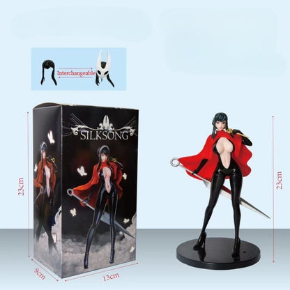 Boneco de Anime Hollow Knight Hornet Yor de 23cm em estoque, Figura de Ação Hentai, Máscara Pode Ser Substituída, Modelo de Coleção em PVC, Brinquedos de Boneca