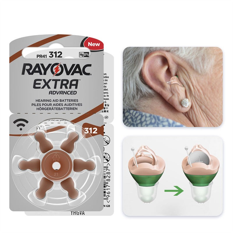 Hearing Aid Batteries A312 312A ZA312 312 PR41 RAYOVAC EXTRA 60 PCS Zinc Air Performance Hearing Aid Battery A312 Free Shipping