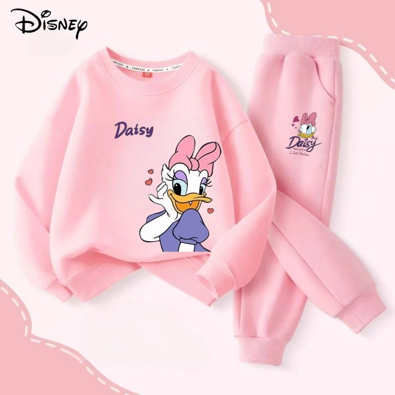 Autumn Baby Girl Boy Clothes Set Children Disney Daisy Duck Printing Sweatshirt Top and Pants Bottom 2 Pcs Suit Cotton Tracksuit