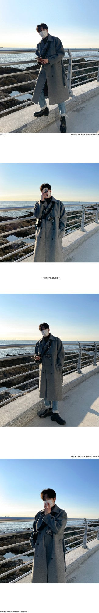 Winter Thick Woolen Coat Men Warm Fashion Solid Colors Oversized Long Wool Blends Coat Men Korean Loose Coat Mens Overcoat Q30