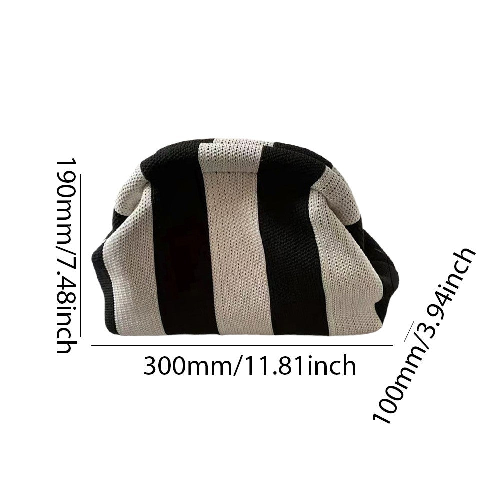 Summer Beach Bag Clutch Purses for Women Woven Crochet Handbags Dumpling Hobo Ruched Purses Colorblock Bag Bohemian Knit Clutch