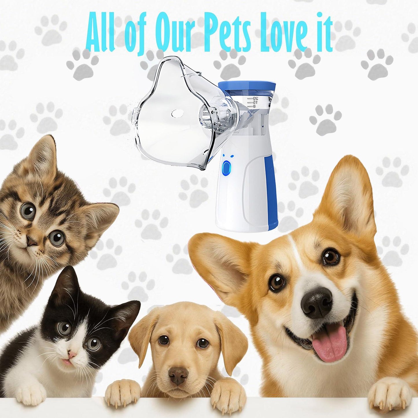 Inalador Nebulizador para Asma em Pets para Alívio Respiratório Dispositivo Veterinário Fácil de Usar para Animais Promove a Saúde do Pet