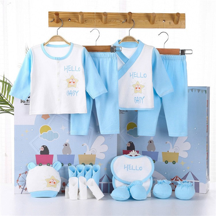 Lawadka 18piece/lot Newborn Baby Clothes For Girls Boys Sets 100% Cotton Infant Spring Autumn Soft Boy Clothing New born Hat Bib