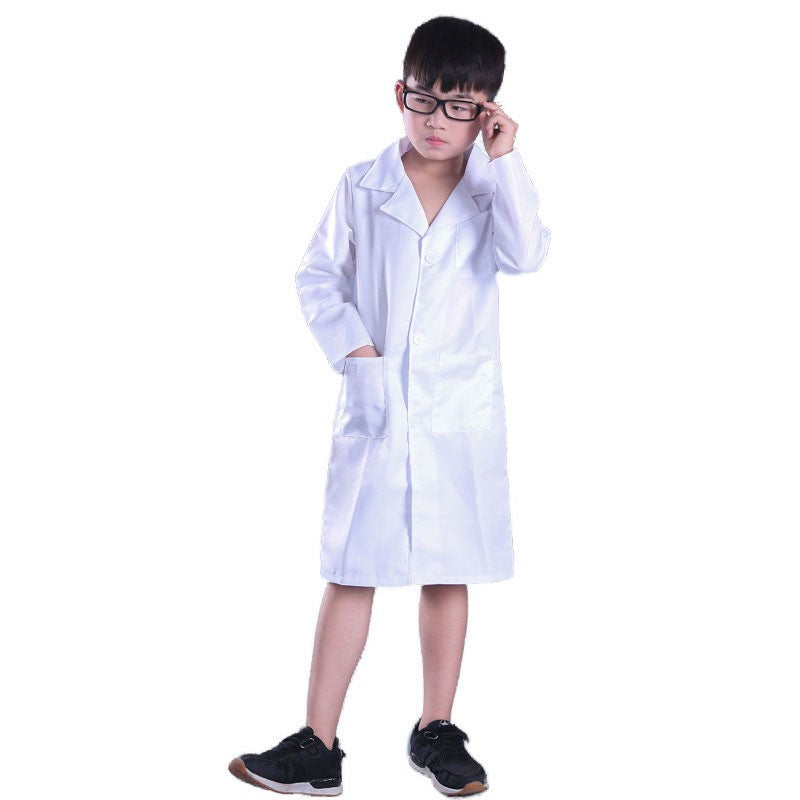 Science Lab Student White Coat Halloween Carnival Party Doctor Cosplay Costume Suitable For Height 100-170cm