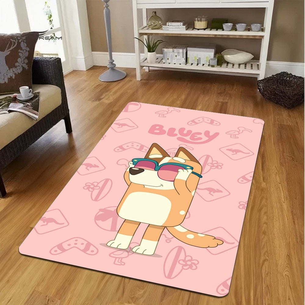 MINISO Disney-Bluey Area Rugs Anti-slip Carpets for Living Room Kids Playmat Bedroom Decor Popular Rug Sofa Floor Mat Room Decor
