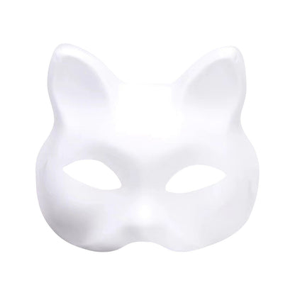 1/2/3/5/8/10pcs Masquerade Cat Face Masks DIY Party Masks Props Paintable Blank Masks Party Cosplay Accessories