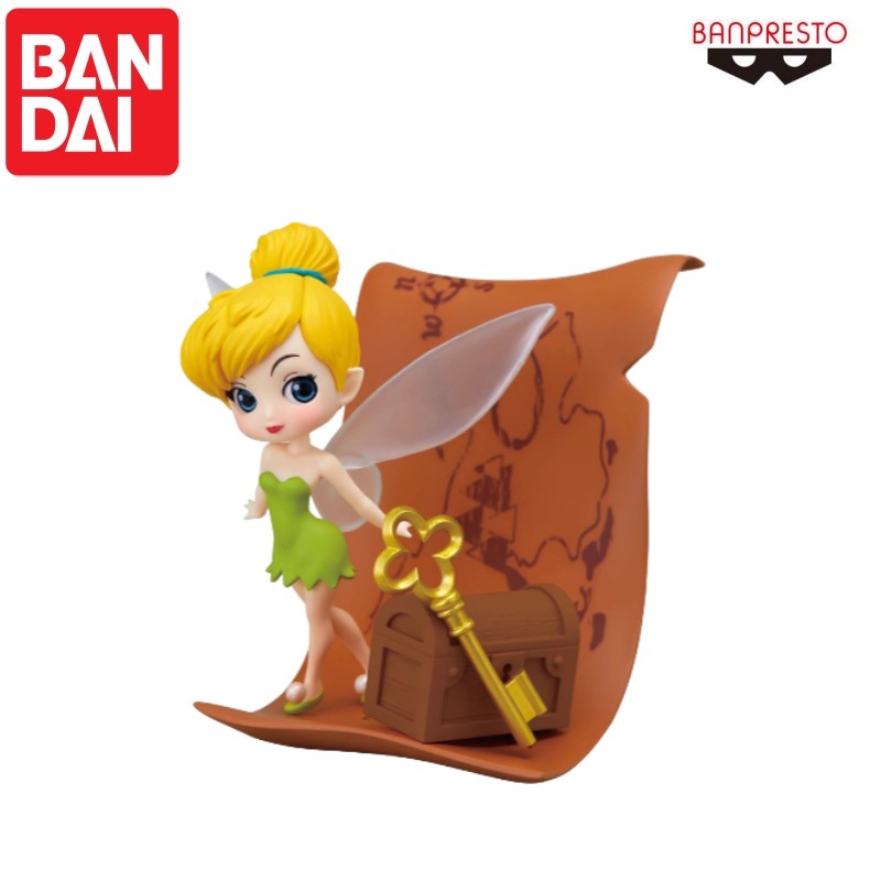 Em Estoque 100% Original Bandai Personagens Disney -Tinker Bell-2 Cerca de 7cm Estilo Fofo Figura em Pé Modelo de Figura de Ação