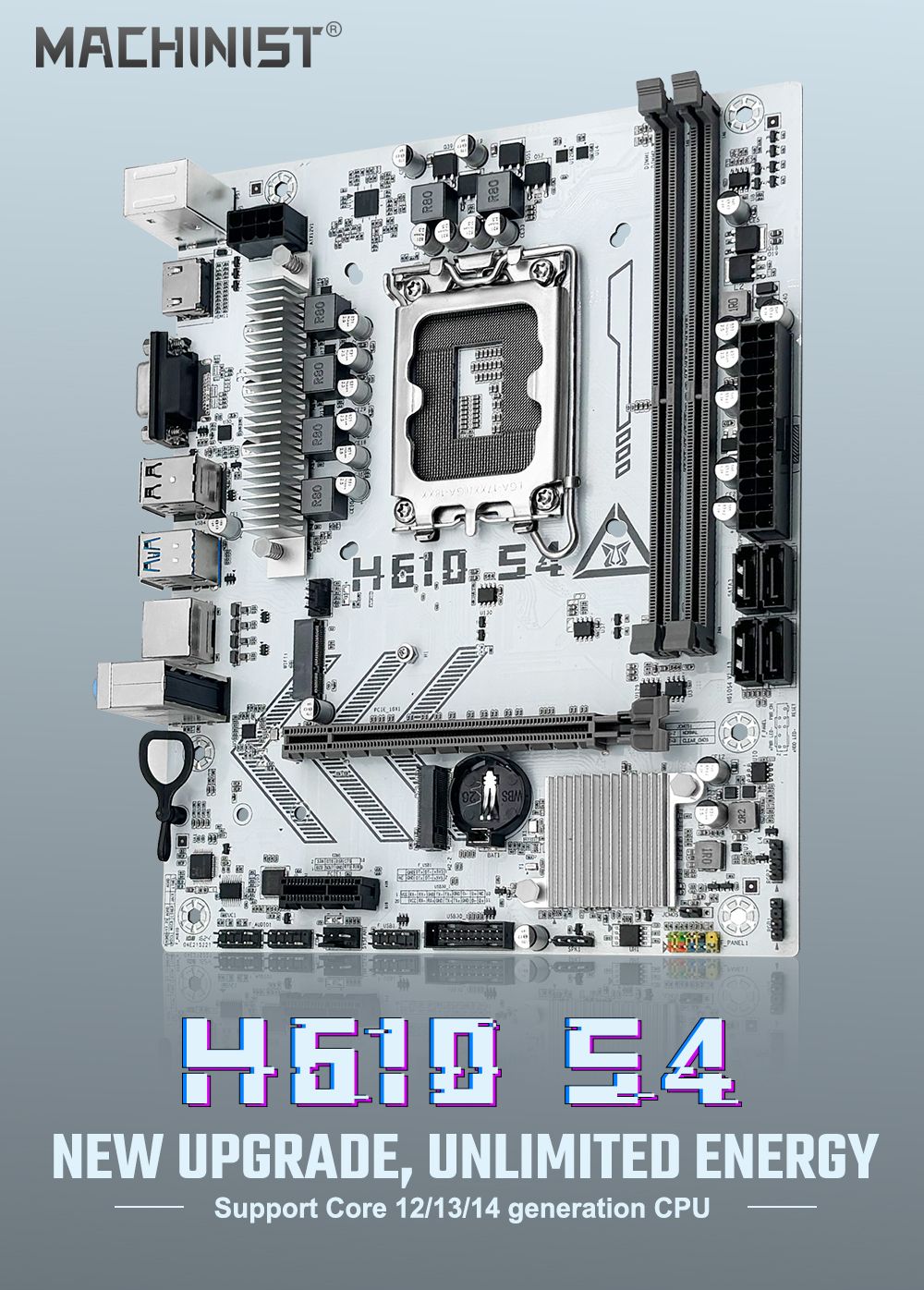 Placa-mãe MACHINIST H610 S4 LGA 1700 suporte Intel Core 12/13/14 geração I3, I5 CPU DDR4 desktop RAM NVME M.2 USB 3.0