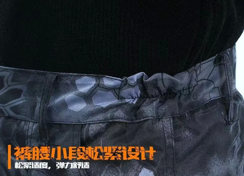 Black Python Pattern Wear-resistant Overalls Labor Insurance Cloth Uniform Men's Soft Tracksuit Outdoor Suit