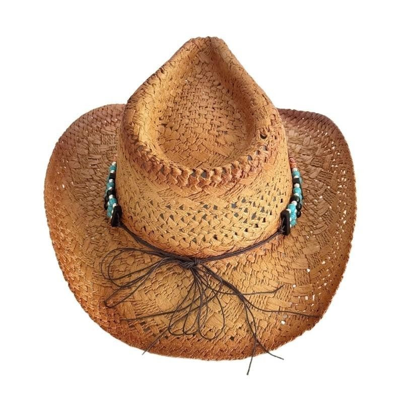 31BB Woven Straw Hat Beach Sun Hat Hollows Out Sunhat Stylish Wide Border Hat for Sun Resistances