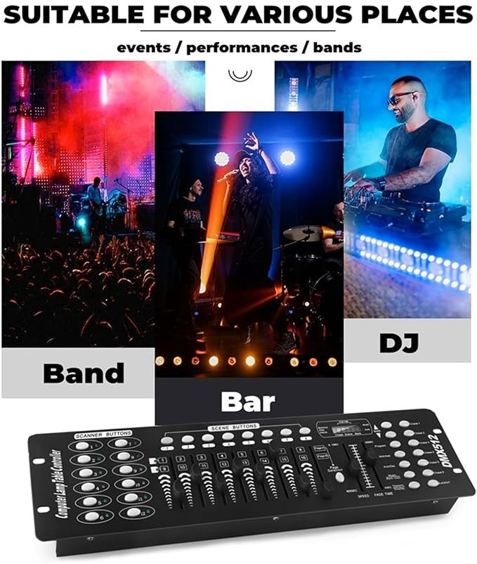 U`King DMX 512 Controller 192 Channel DMX Console Stage Light Console For Party DJ Disco Lights Show Night Club
