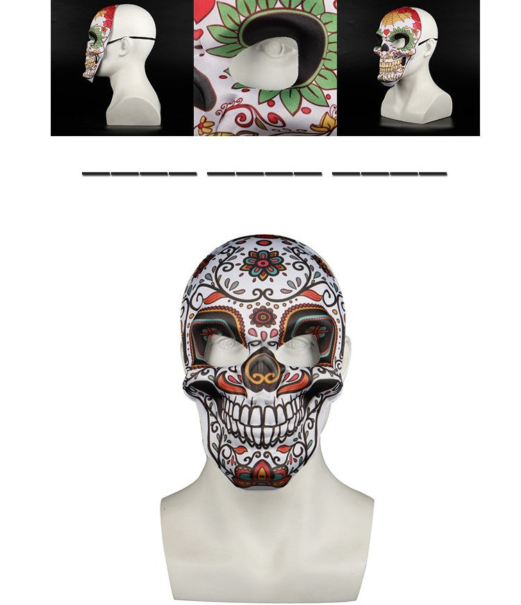 2023 Masks Mexican Day of The Dead Skull Mask Cosplay Halloween Skeletons Print Masks Dress Up Purim Party Costume Prop
