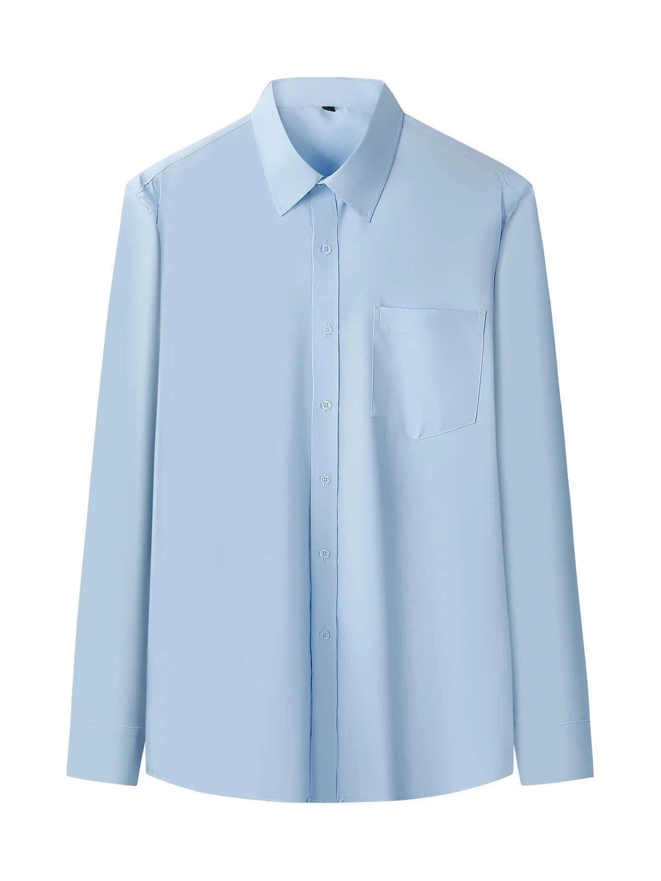 Iron-Free Long Sleeve Silk Smooth Drapey Wedding Shirt for Men Summer Business Formal Wine Red Large Size Men's Clothing