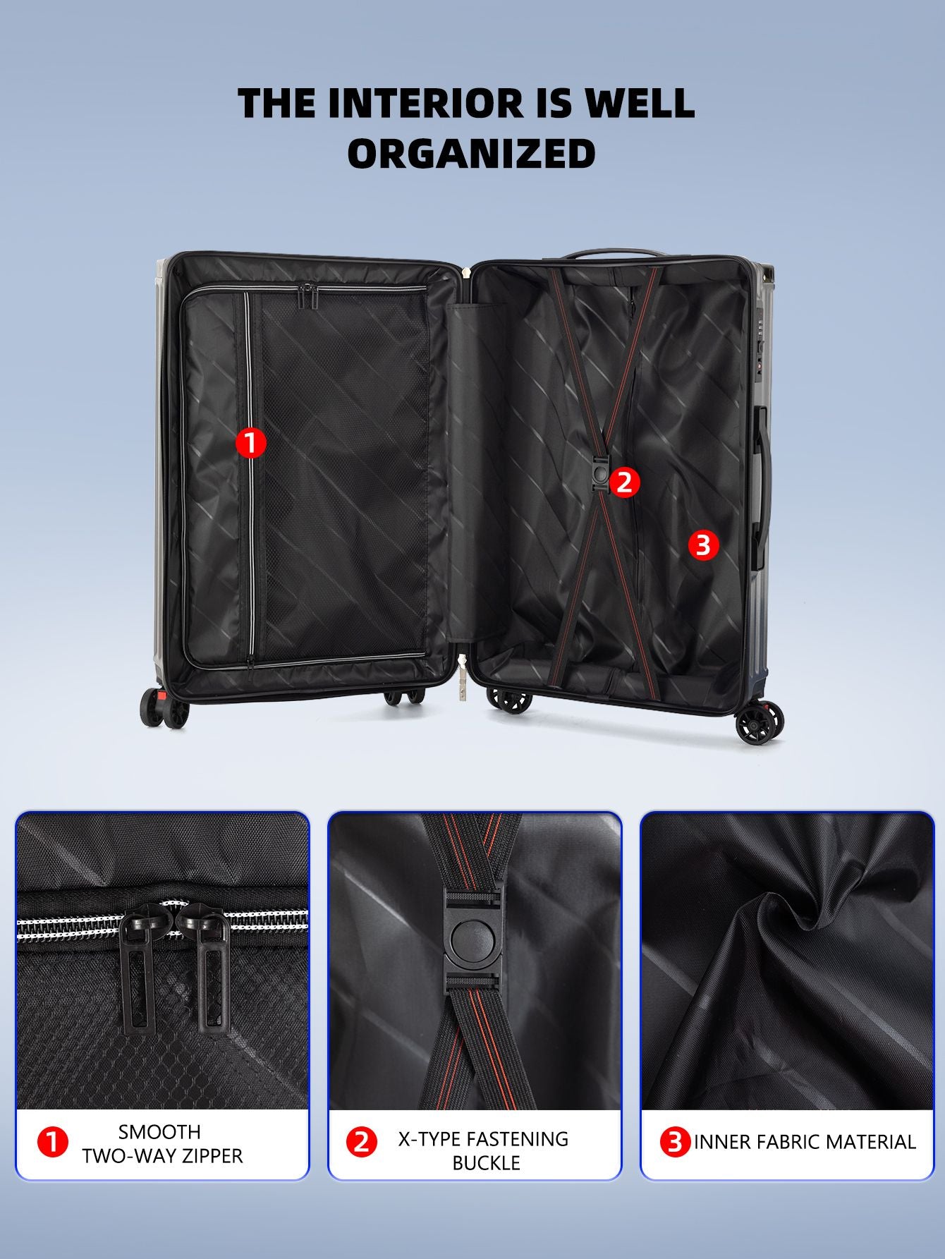 2025 New Large-Capacity and Durable Luggage Roller Suitcase Men and Women Carry-On Boarding Travel 20/24/28 Multi-Piece Set