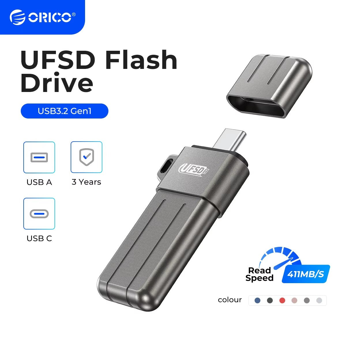 ORICO All Metal 512GB USB Flash Drive 411MB/S Pen Drives 256GB 128GB 64GB USB Stick Type C Pendrives Memory Stick U Disk
