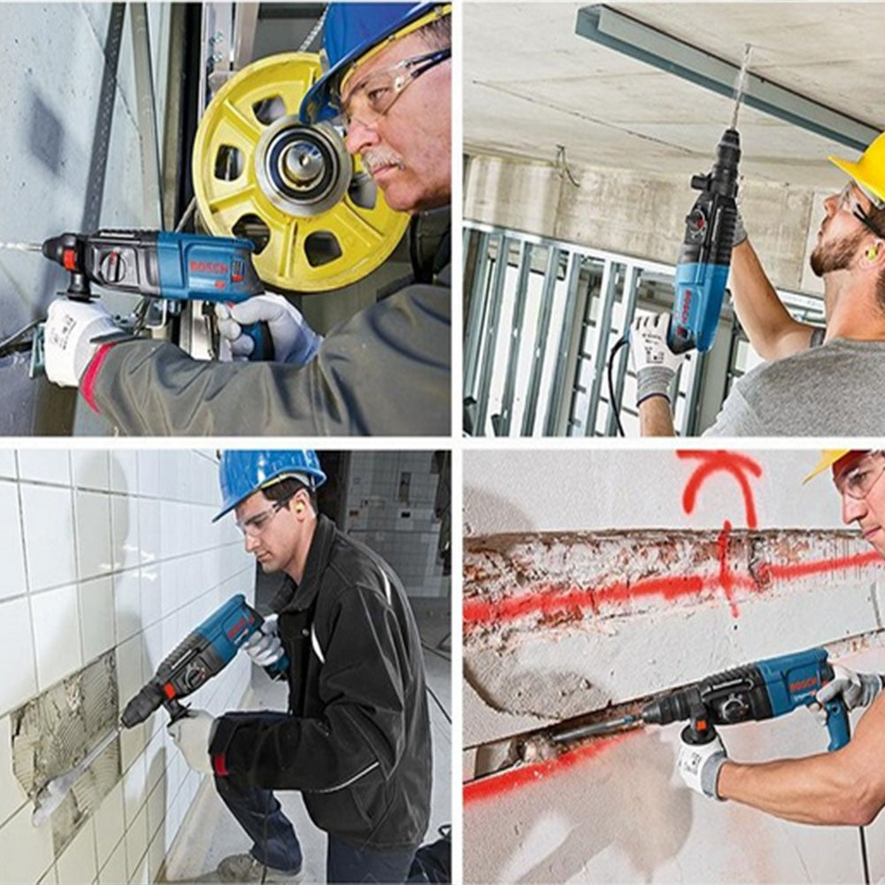 Bosch GBH2-28 D Professional Martelo Elétrico Potente Martelo Perfurador Elétrico, Martelo, Talhadeira e Punho Ajustável