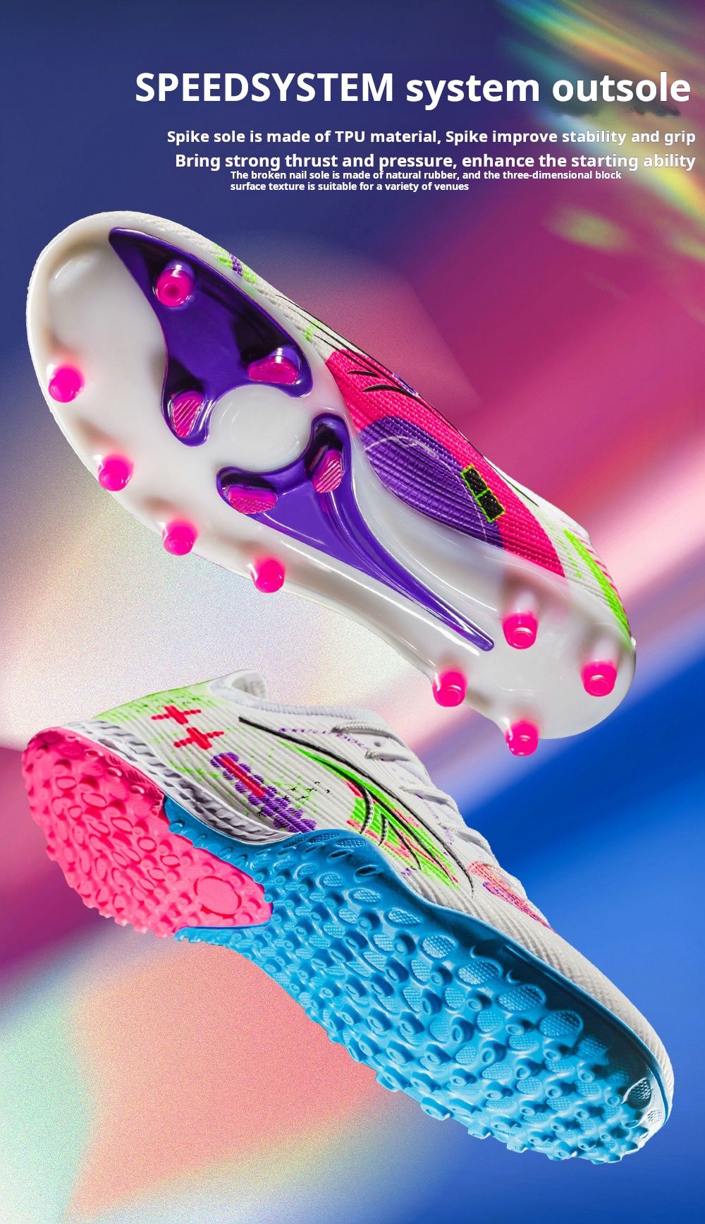 Soccer Shoes Men's Football Field Boots Grass Training Society Sports Soccer Cleats Without ShoeLaces Crampons De Football