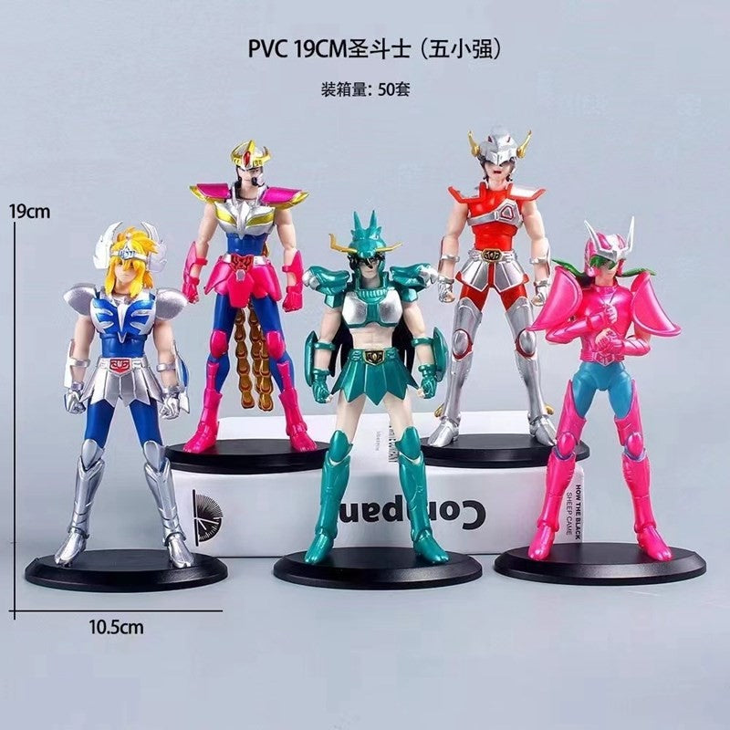 Anime Japonês Saint Seiya Figura Ikki de Fênix Hyoga Seiya Shiryu Boneco Colecionável em PVC Decoração 19cm
