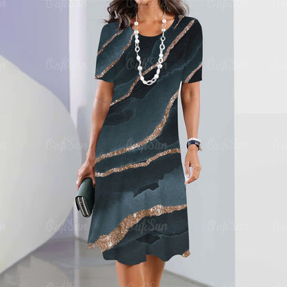 2024 New Women's Dresses Graphic Print Elegant & Beautiful Midi Dresses Plus Siz