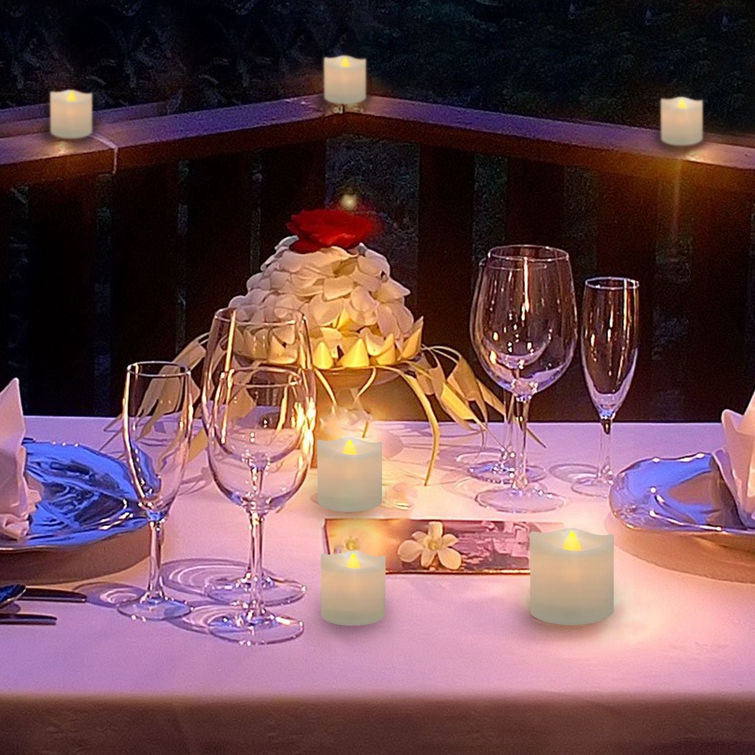 24Pcs Flameless LED Candle Lights Creative Wishing Led Tea Lamp Warm White Halloween Wedding Christmas Decoration Candle Light