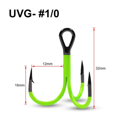 Spinpoler 1/0 2/0 3/0 Anzol UV 2X Forte Ponta Revestida Triplo Garateia Isca Artificial Pesca em Águas Profundas Robalo Lúcio Perca Equipamento