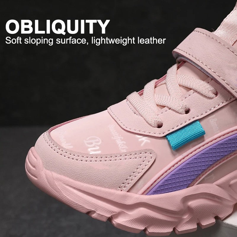 Children Sneakers Casual Shoes for Girls Pink Comfortable Leather Running Sports Kids Girl Flat Breathable Shoes