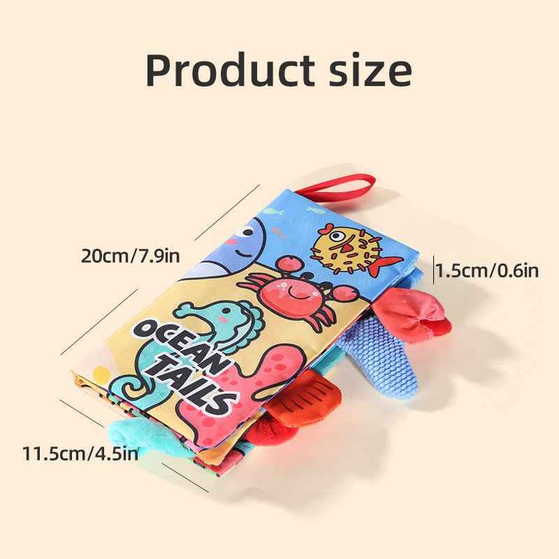 Puzzle Early Education Toys Ocean Style Baby Cloth Books 4 Page Soft Washable Tearable Toy for 0-3 Year Old Babies Newborn Gift