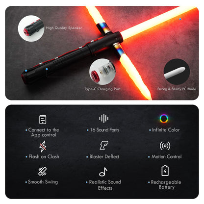DAMIENSABER Kylo Ren SE Lightsaber Crossguard Lightsaber
