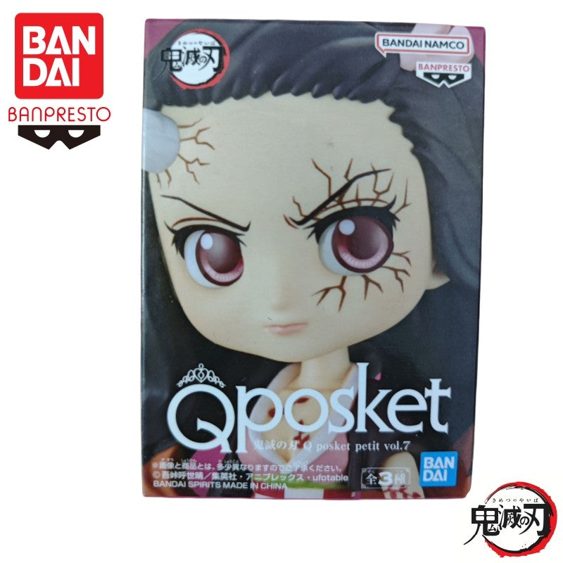 Em estoque Bandai Banpresto Original Demon Slayer Qposket Petit Kamado Nezuko Boneca Nova Lacrada Boneco de Ação Garagem