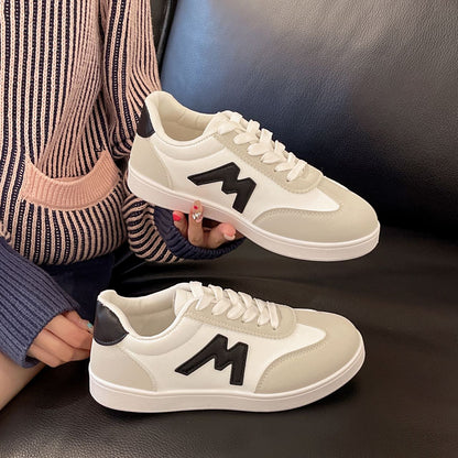 Tênis Feminino Designer Cabeça Redonda 2025 Tênis Leve Boca Funda Versátil Respirável Casual Cruzado Sapatos De Mulher