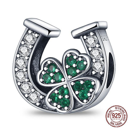 925 Sterling Silver Green Series Flower Tree Apple Pendant DIY Fine Beads Fit Original Charms Bracelet Women Jewelry Diy