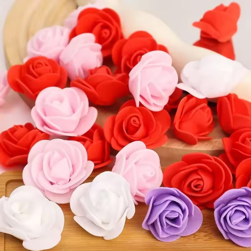 2000/10pcs Mini  Artificial Rose Flowers Head  Rose Heads DIY Valentine's Day Roses Wedding Bouquets Party Gift Candy Box Decor