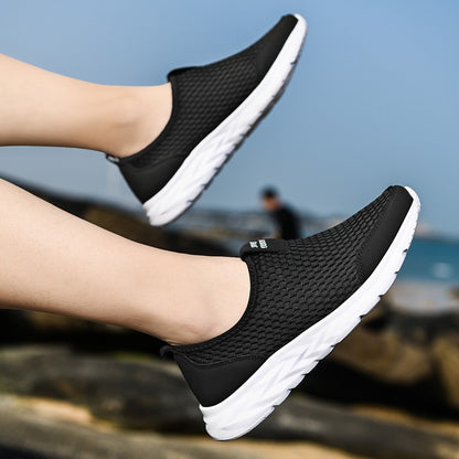 Tênis Masculino YRZL Respirável em Mesh, Casual, Antiderrapante para Uso Externo, Tamanho Grande, Loafer Leve para Caminhada, Calçado Masculino de Tênis