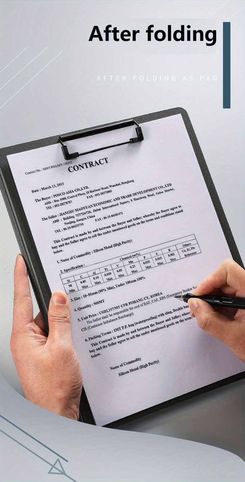 A4 File Folders Clipboard Double Clip Clip Board 100 Sheets Office Documents Organizer Writing Pad Paper Storage School Supplies