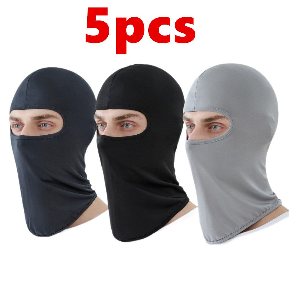 5 Pieces Balaclava Men Motorcycle Face Mask Summer Ice Silk Motocross Riding Mask Sun UV Protection Motorcycle Headwear Mask