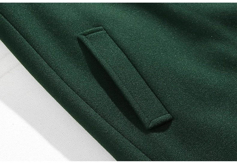 Mauroicardi Autumn Winter Long Warm Oversized Soft Dark Green Black Woolen Coat Men Loose Casual Korean Wool Blends Overcoat