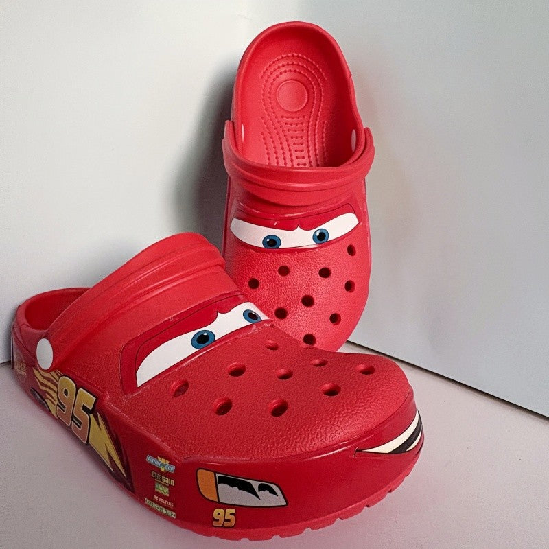 Disney Mcqueens Pixar Desenho Animado Chinelos Sólidos Impermeáveis Sandálias ao Ar Livre Casuais Respiráveis com Tira no Tornozelo Sapatos de Eva Presente