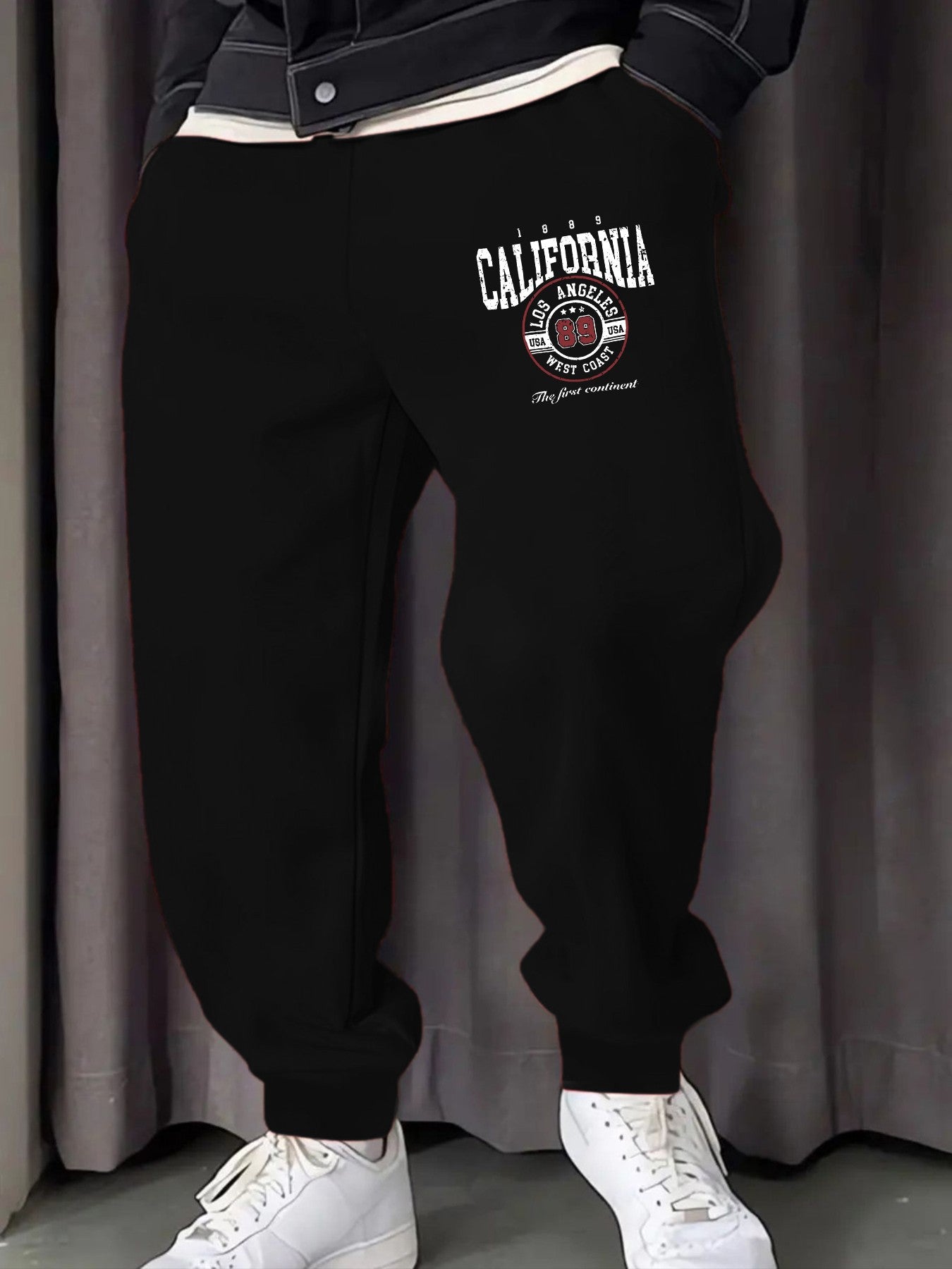 California Los Angeles Letter Printing Man Sweatpants Soft Warm Britches Autumn Street Long Pants Hip Hop All-Match Trousers