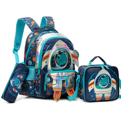 Backpack Sets with Lunch Bag for Boys 6-12 School Bags and Lunch Box for Kids 3pcs Elementary Students Teens