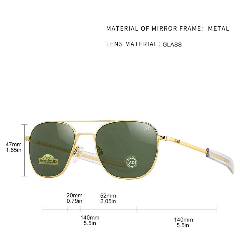 1pcs/3pcs Pilot Fashion Glasses Men Top Quality Brand Designer Tempered Glass Lens AO Pilot Fashion Glasses For Women Male