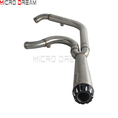 2-in-1 Stainless Steel Motorcycle Exhaust Muffler 1 3/4" to 2" Exhaust Pipes For Harley Low Rider ST Fat Bob FXFB FXFBS 2018-Up