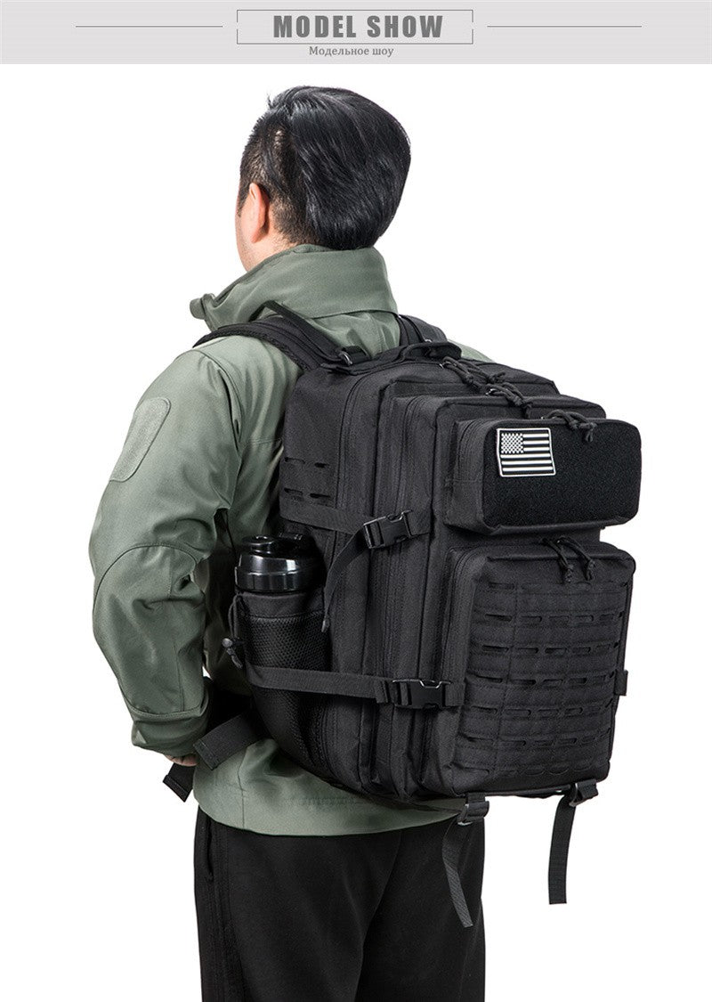 Mochila Tática 45L survival Bag Hunting MOLLE Backpack GYM Para Homens EDC Outdoor Hiking Rucksack com Suporte para Garrafa