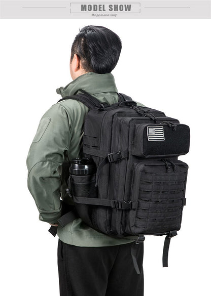 Mochila Tática 45L survival Bag Hunting MOLLE Backpack GYM Para Homens EDC Outdoor Hiking Rucksack com Suporte para Garrafa