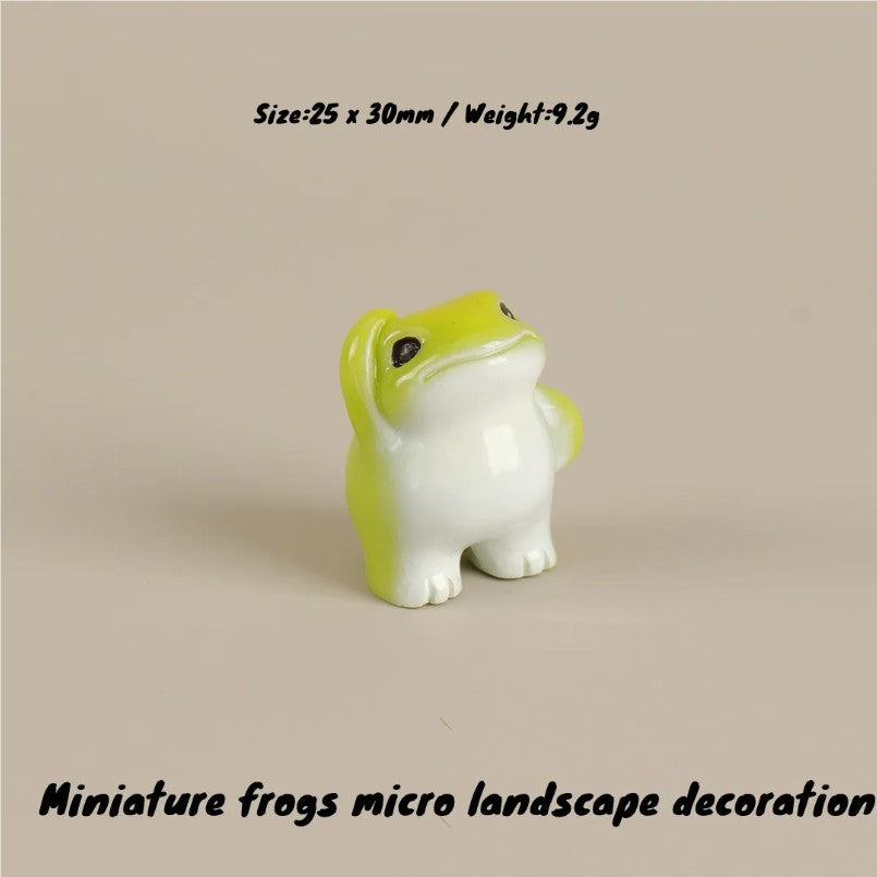 6PCS Miniature Frogs Micro Landscape Decoration Kawaii Forg Fairy Garden Accessories Mini Forg Desk Decoration