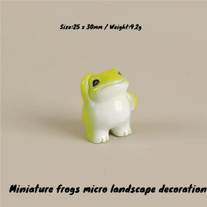 6PCS Miniature Frogs Micro Landscape Decoration Kawaii Forg Fairy Garden Accessories Mini Forg Desk Decoration
