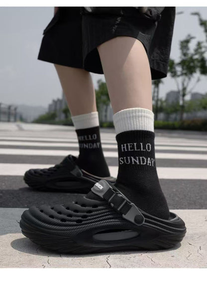 Summer New Trendy Soft Top Casual Men's Cool Slippers Versatile Fashion Two Wear Baotou Shoes