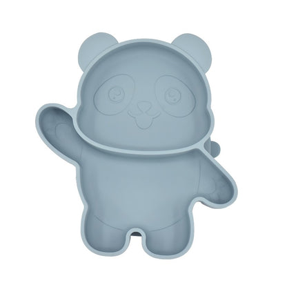 Children's Dishes Baby Silicone Sucker Bowl Baby Panda Face Dining Plate Toddle Training Tableware Kids Feeding Bowls