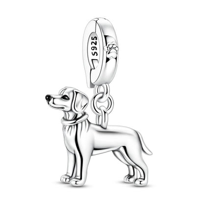 925 Sterling Silver Dog Charms French Bulldog Poodle German Shepherd Beagle Dachshund Pendants Fit Bracelets DIYJewelry Gift