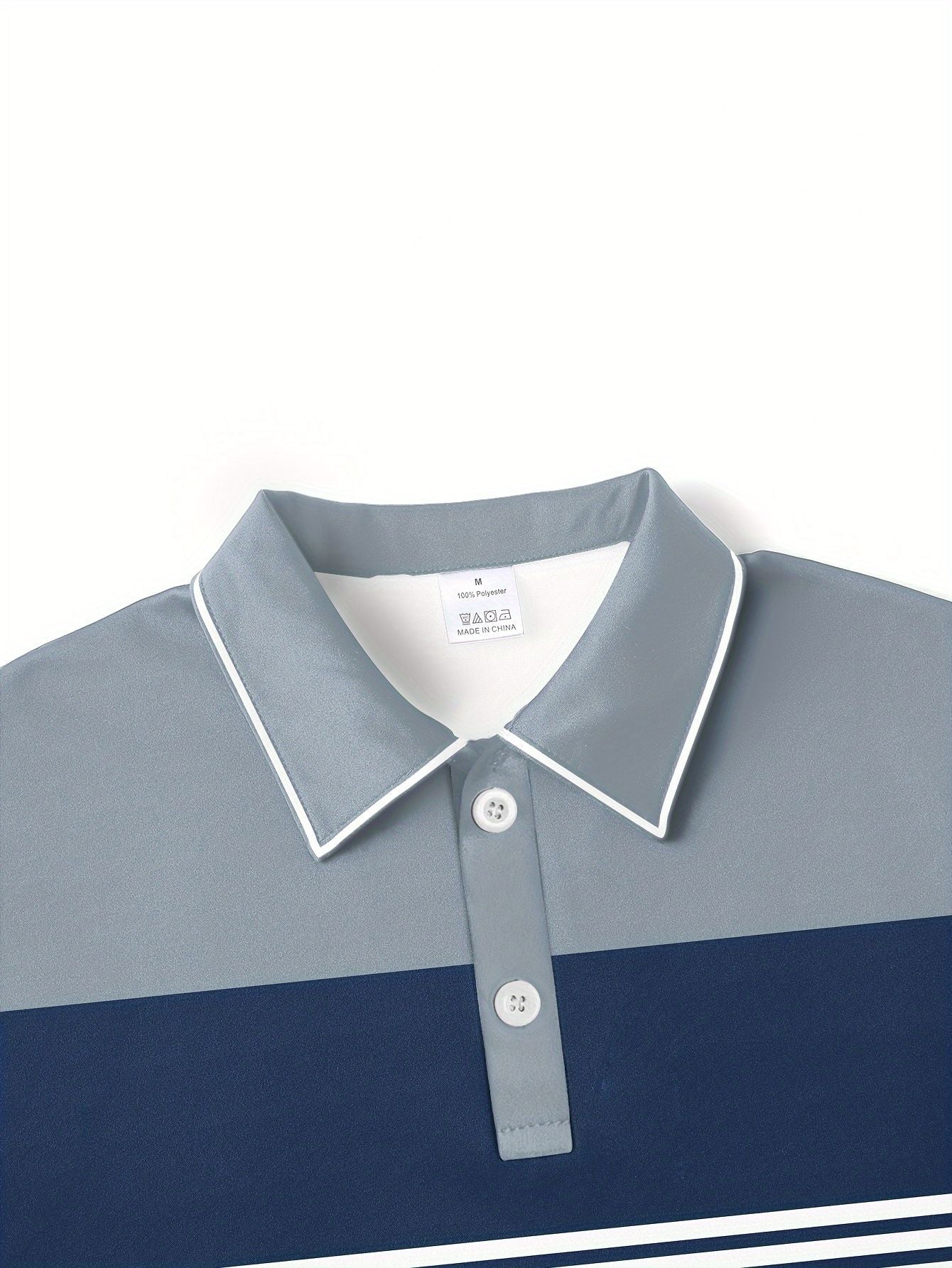 Striped Patchwork Casual Fashion Polo Shirt Business Style Men's Simple and Elegant